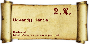 Udvardy Mária névjegykártya