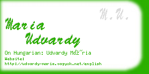 maria udvardy business card